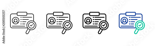 Identity Verification Icon Collection Different Style Outline