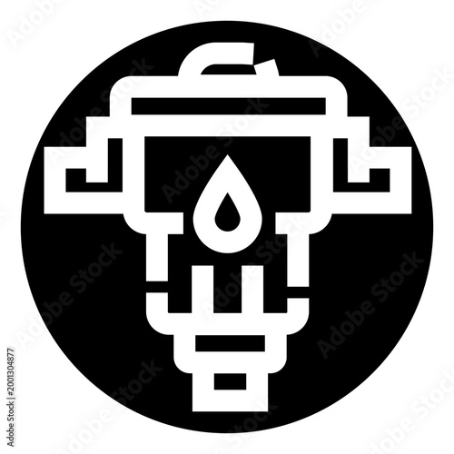 Fotografie Industrial jackhammer drilling machine icon symbolizing construction work, maint