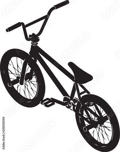 Black bicycle, BMX bike, vector silhouette, minimalist cycling, sports equipment