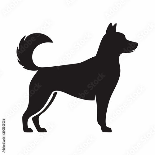 Black Silhouette of a Dog Standing