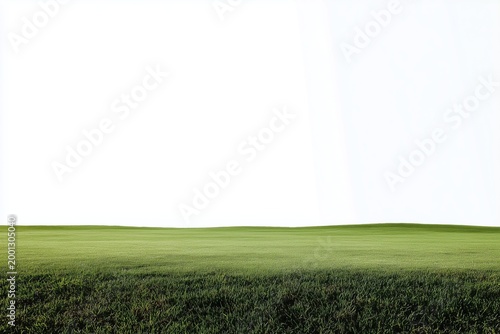 Minimal Golf Course Field Smooth Green Grass Wide Copy Space