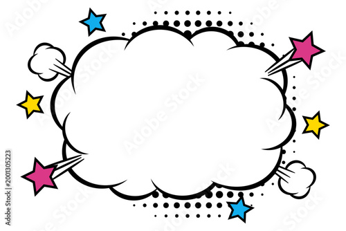 アメコミのかわいい雲型フレーム