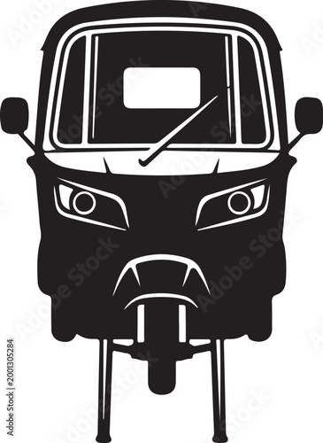 Tuk Tuk, Vector Tuk Tuk Icon, Black Tuk Tuk Illustration, Transportation Symbol