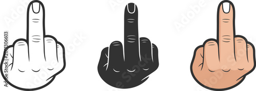 Hand, expressive gesture icon set for communication and UI interaction, modern vector illustration.