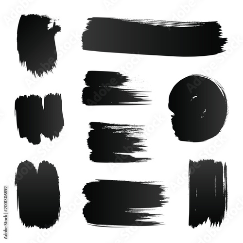 Brush Stroke Textures: Artistic Black Ink Patterns for Design Projects | Creative Painting Strokes: Versatile Texture Collection for Visual Artists