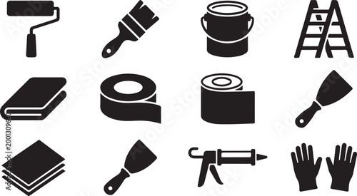 Black and white for various activities and including cooking measuring and hand gestures utensils