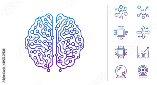 Brain with colorful neural network.