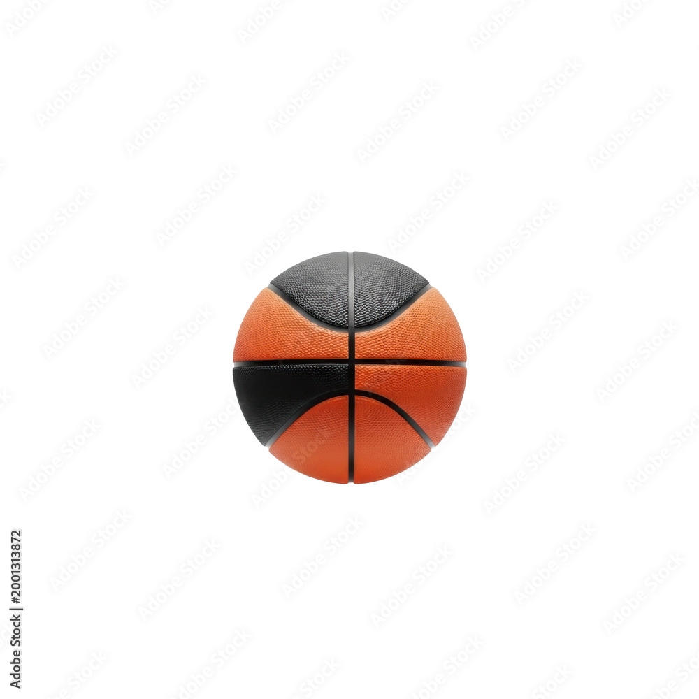 Obraz premium Two-Tone Orange and Black Basketball Isolated on Plain White Background