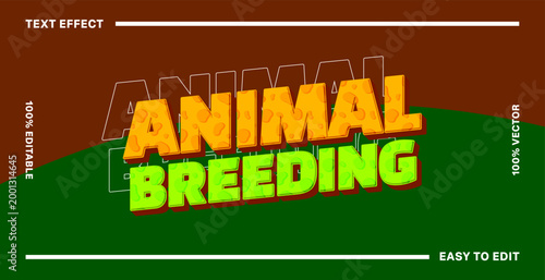 Animal Breeding Text Effect with 3D Style and Vibrant Colors
