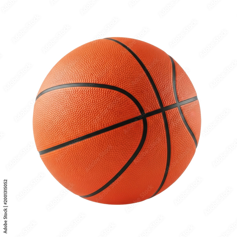 Fototapeta premium Classic orange basketball ball isolated on white background, studio shot of sports equipment