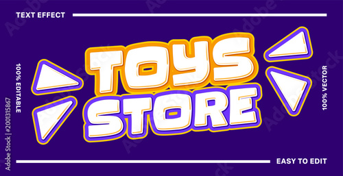 Toys store text effect design perfect for toy store promotions and kids' entertainment branding