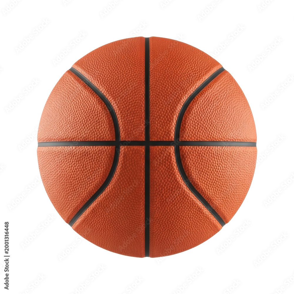 Fototapeta premium Classic Orange Basketball Isolated on Plain White Background