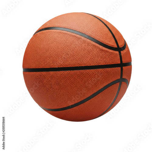 Classic Orange Basketball Isolated on a Solid White Background