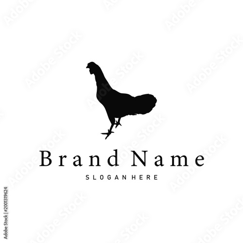 Modern chicken logo with bold clean lines and minimalist style
