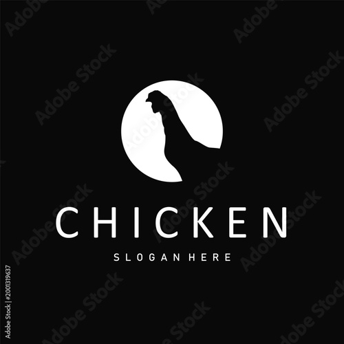 Elegant rooster logo with sharp geometric design and premium look