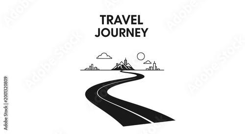 A winding road to travel journey.