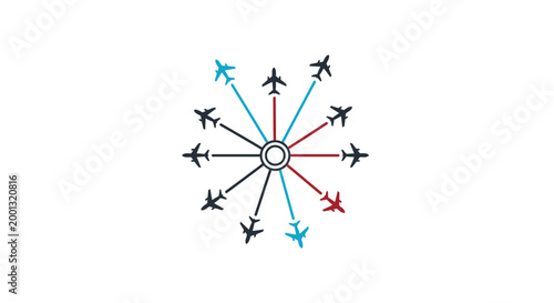 Air traffic control vector illustration.