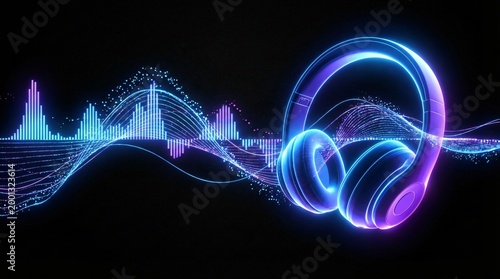 Vibrant sound wave technology background design.