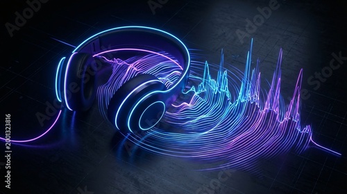 Vibrant sound wave technology background design.