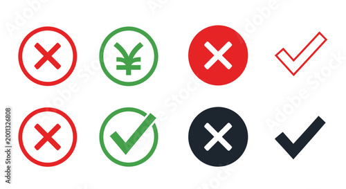 Set of Red Crosses and Green Check Marks Icons for UI Verification Symbols. Free Download Set of Red Crosses and Green Check Marks Icons for UI Verification Symbols. - GFXLoad