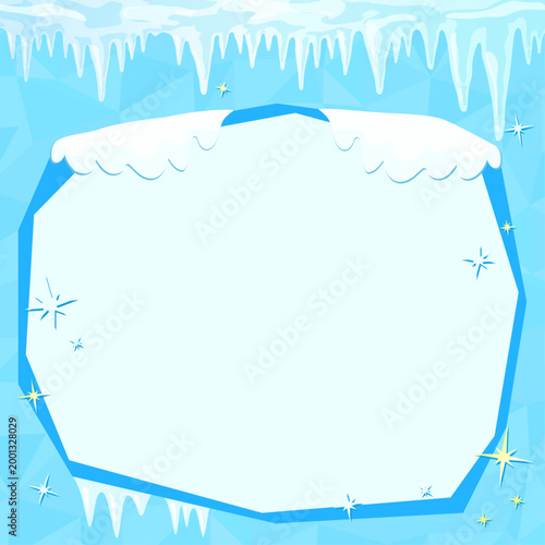 つららと冷たい氷のひんやりグッズテンプレート2_文字なし_正方形