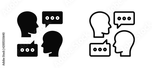 Effective Communication Skills Simple and clear vector icon multi style outline and glyph