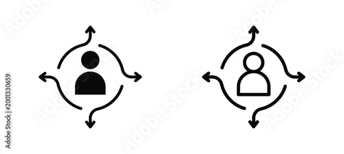 Flexibility and Adaptability Simple and clear vector icon multi style outline and glyph