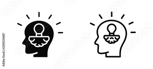 Critical Thinking Skills Simple and clear vector icon multi style outline and glyph