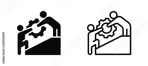 Team Cohesion Simple and clear vector icon multi style outline and glyph