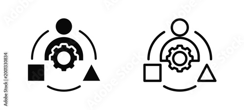 Adaptability Skills Simple and clear vector icon multi style outline and glyph