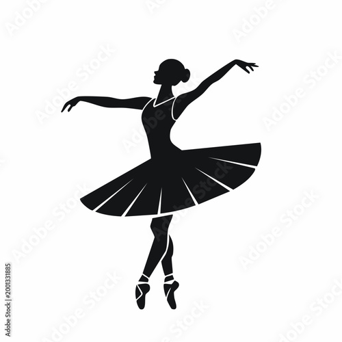 Silhouette of a ballerina in a graceful pose