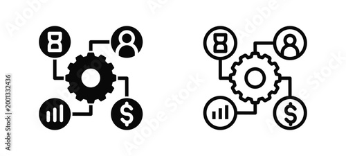 Program Coordination Simple and clear vector icon multi style outline and glyph