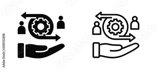 Organizational Transformation Simple and clear vector icon multi style outline and glyph