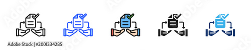 Approval Flow Icon Collection With Multiple Styles