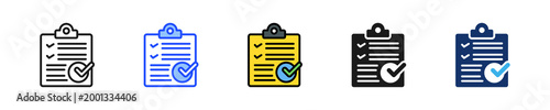 Quality Check Icon Collection With Multiple Styles