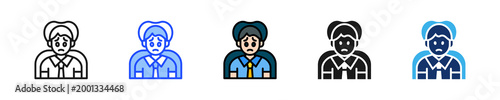 Job Interview Anxiety Icon Collection With Multiple Styles