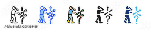Career Confusion Icon Collection With Multiple Styles