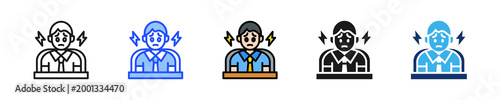 Job Stress Icon Collection With Multiple Styles
