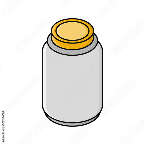 glass jar simple outline filled flat icon illustration