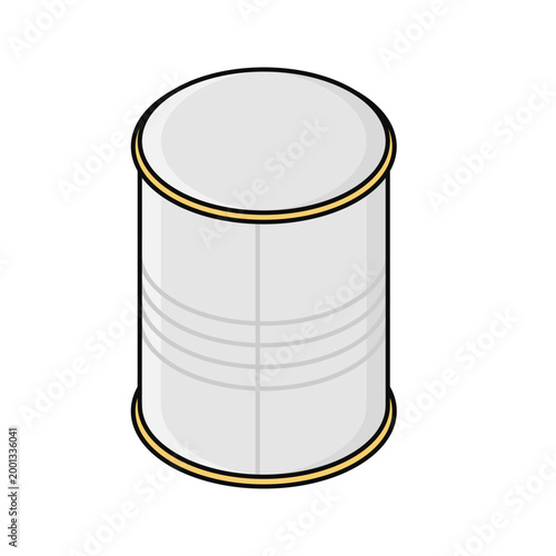 tin can simple outline filled flat icon illustration