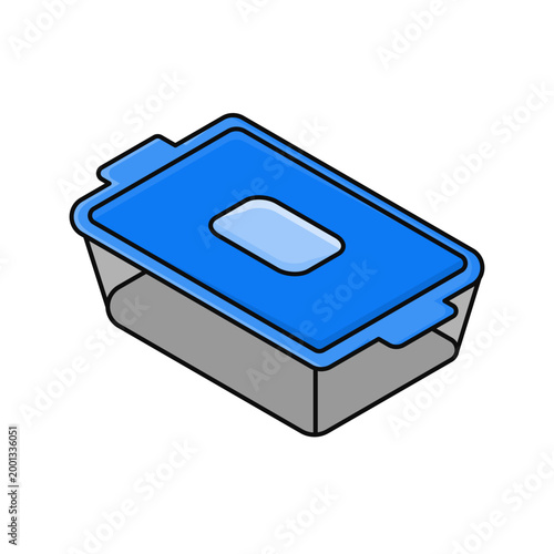 plastic container simple outline filled flat icon illustration