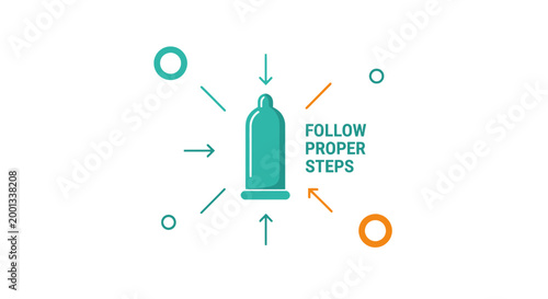 Vector condom icon, safety guide, health illustration, protective measures, sexual wellness graphics