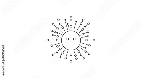 Viral, Covid, Coronavirus, Pandemic, Line, Icon, Vector