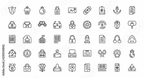 Foto Collection of various business icons.