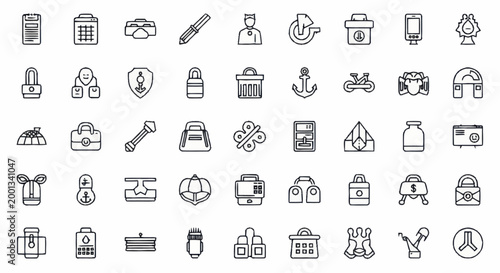Various business and office icons.