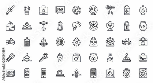 Collection of various business icons.