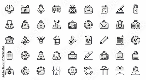 Collection of various business icons.