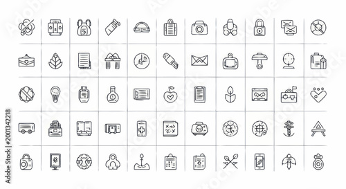 Collection of various business icons.