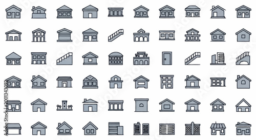 Various house and building icons.