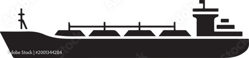 Oil tanker ship icon. Water transport elements. Premium quality graphic design icon. Simple icon for websites. logo Vector Black silhouettes